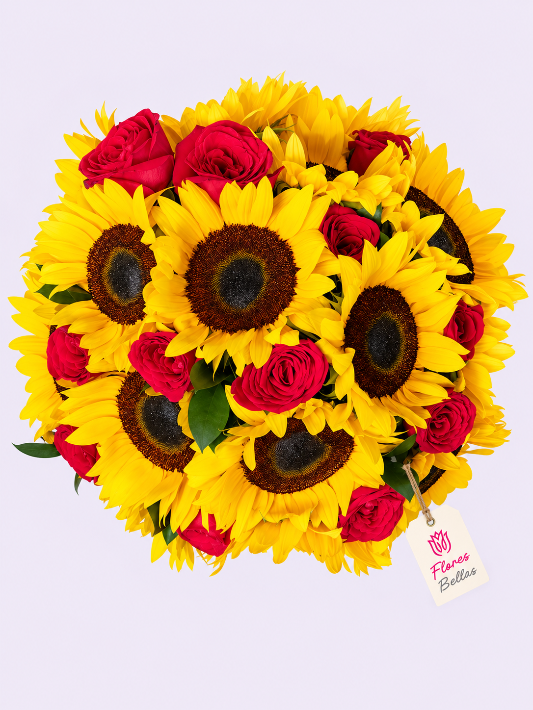 12 Rosas rojas con girasoles en jarron - Imagen 2