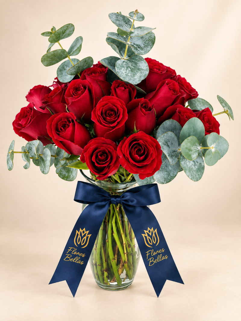 24 Rosas en Jarron
