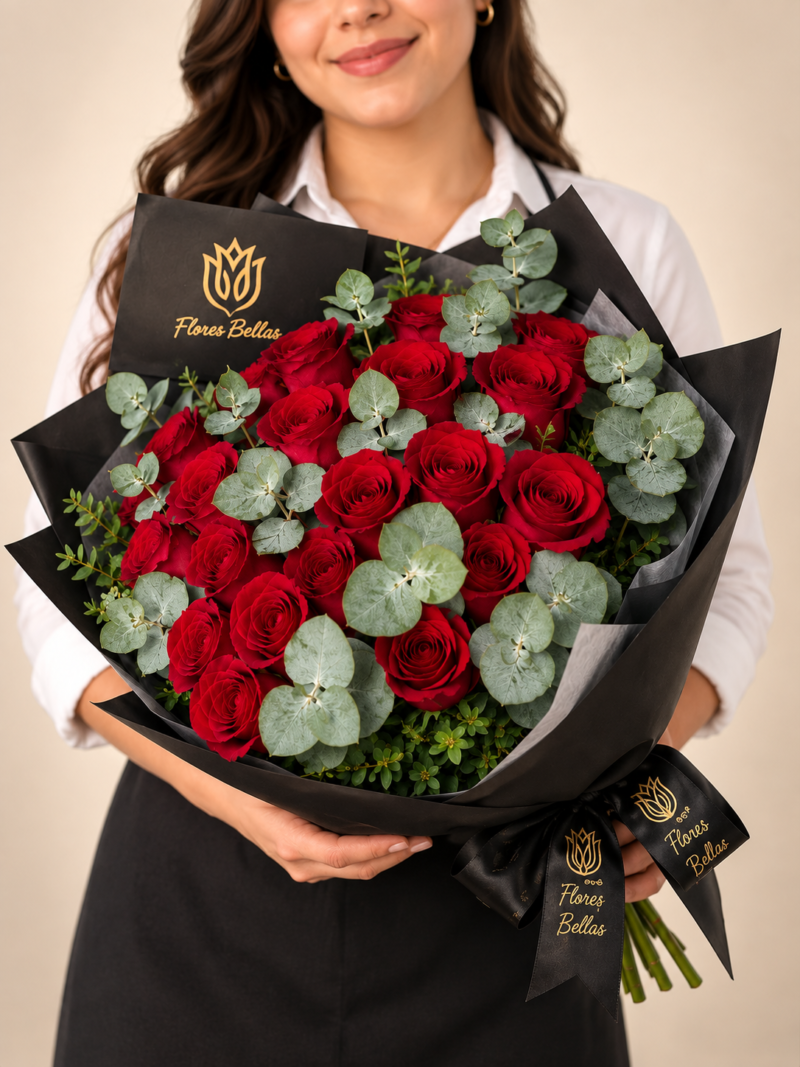 Bouquet 24 Rosas Rojas