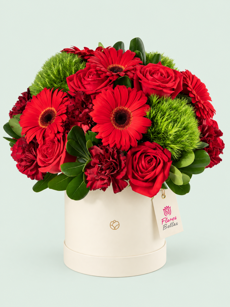 Eclipse con Gerberas y Rosas Rojas