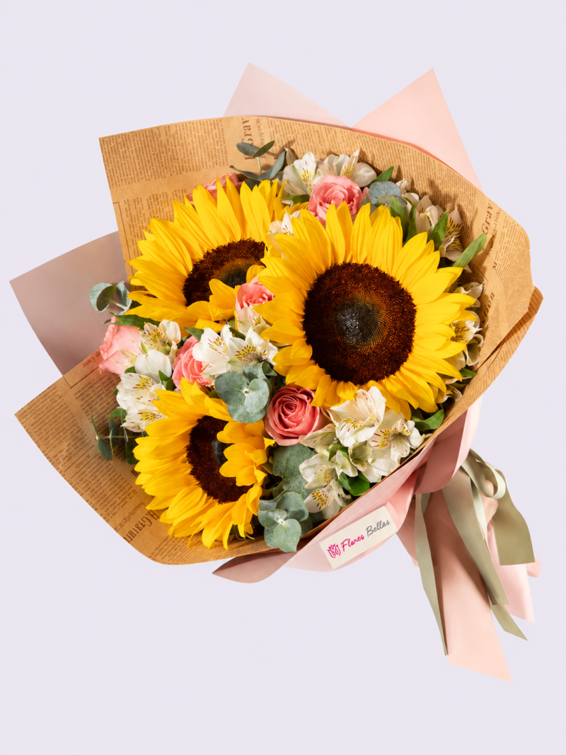 Ramo con Girasoles y Rosas