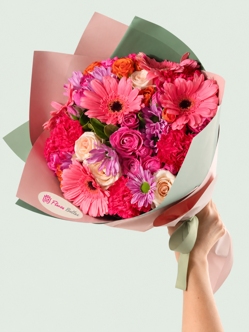 Ramo de Gerberas Rosa y Margaritas