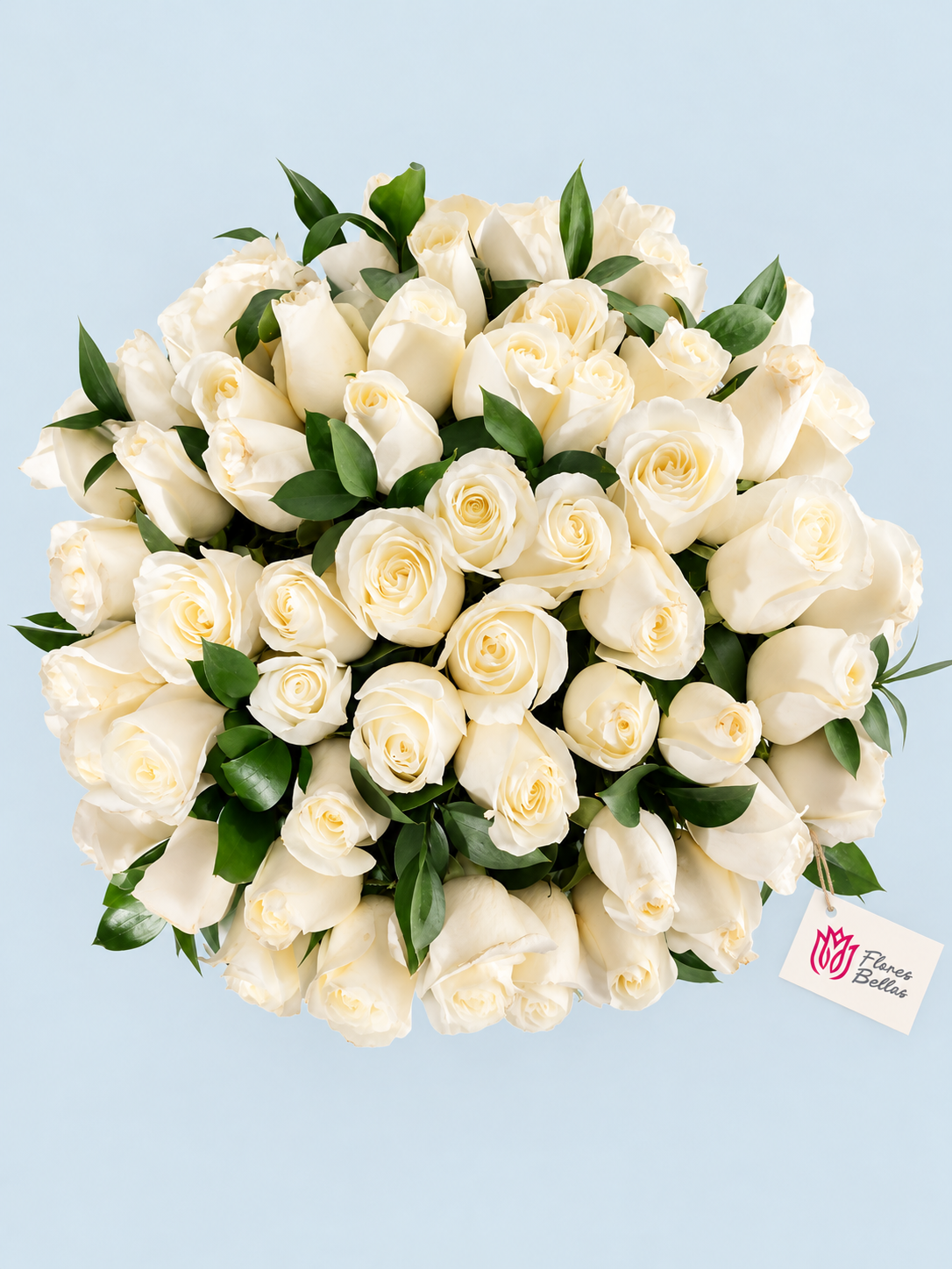 50 Rosas Blancas en jarrón - Imagen 2