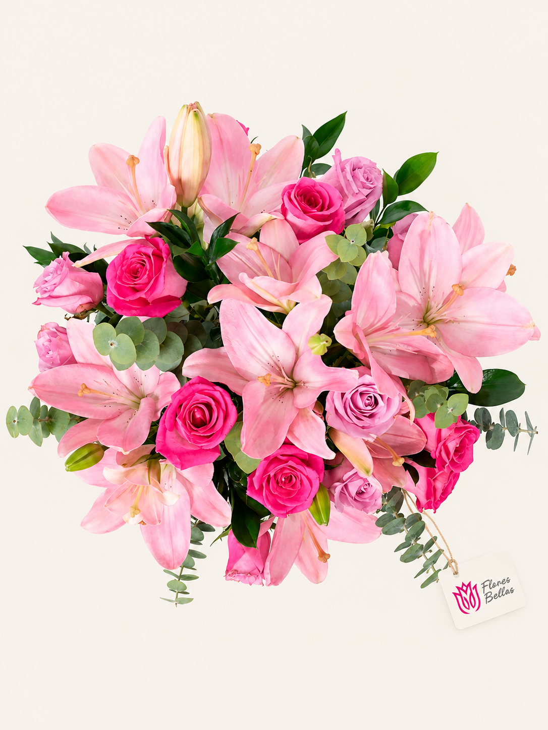 Arreglo de Rosas y Lilys Fucsia - Imagen 2